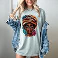 Melanin Girl Afro Book Lover Librarian Teacher Student Women's Comfort Colors T-Shirt Denim