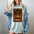 Melanin Girl Locs Book Lover Librarian Teacher Student Women's Comfort Colors T-Shirt Denim