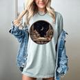 Moon Book Bookshelf Library Coffee Cup Star Stars Pattern Women's Comfort Colors T-Shirt Denim Moon Book Bookshelf Library Coffee Cup Star Stars Pattern Women's Comfort Colors T-Shirt Denim
