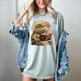Nerdy Bearded Dragon Glasses Book Reading Women's Comfort Colors T-Shirt Denim