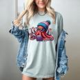 Octopus Reading Book Kraken Book Lover Women's Comfort Colors T-Shirt Denim