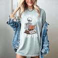 One More Chapter Skeleton Reading Books Lovers Readers Women's Comfort Colors T-Shirt Denim