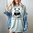 Panda Reading Chapter Books Women's Comfort Colors T-Shirt Denim