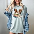 Papillon Books Reading Dog Breed Graphic For Men Women Kids Women's Comfort Colors T-Shirt Denim Papillon Books Reading Dog Breed Graphic For Men Women Kids Women's Comfort Colors T-Shirt Denim