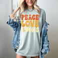 Peace Love Books Men Women Women's Comfort Colors T-Shirt Denim