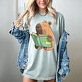 Pet Capybara Is Reading Library Capy Word Book Day Teacher Men Women Kids Women's Comfort Colors T-Shirt Denim Pet Capybara Is Reading Library Capy Word Book Day Teacher Men Women Kids Women's Comfort Colors T-Shirt Denim