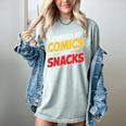 Powered By Comics And Snacks Comic Book Lover Women's Comfort Colors T-Shirt Denim