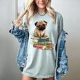 Pug Dog Reading Book Coffee Read Books Be Kind Stay Weird Women's Comfort Colors T-Shirt Denim Pug Dog Reading Book Coffee Read Books Be Kind Stay Weird Women's Comfort Colors T-Shirt Denim