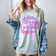 Quietly Thriving In Fictional Realms Book Lovers Women's Comfort Colors T-Shirt Denim