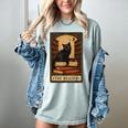 The Reader Cat Book Reading Halloween Tarot Card Women's Comfort Colors T-Shirt Denim