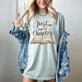 Reading Book Lover Club Librarian Just One More Chapter Women's Comfort Colors T-Shirt Denim