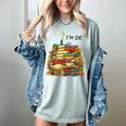 Reading Books Librarian Reader Nerd I'm Ok Teacher School Women's Comfort Colors T-Shirt Denim