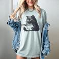Reading Cat Cat Book Lover Women's Comfort Colors T-Shirt Denim Reading Cat Cat Book Lover Women's Comfort Colors T-Shirt Denim