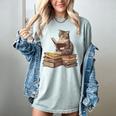 Reading Cat Book Lover Women's Comfort Colors T-Shirt Denim