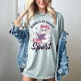 Reading Is My Favorite Sport Saying Cat And Book Lover Women's Comfort Colors T-Shirt Denim
