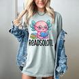 Readsolotl Cute Axolotl Reading Book Kawaii Pink Aesthetic Women's Comfort Colors T-Shirt Denim