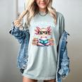 Readsolotl Pink Kawaii Axolotl Read Book Lover Reading Women's Comfort Colors T-Shirt Denim