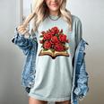 Red Roses Flowers Book Floral Women's Comfort Colors T-Shirt Denim Red Roses Flowers Book Floral Women's Comfort Colors T-Shirt Denim