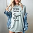 Retro Gym Book Lover Read Books Lift Heavy Pet Dogs Women's Comfort Colors T-Shirt Denim
