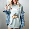 Retro Just A Girl Who Love Dogs Books And Coffee Bookworm Women's Comfort Colors T-Shirt Denim