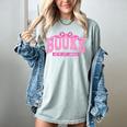 Retro Pink Coquette Bow Valentine Book Lover Varsity Women's Comfort Colors T-Shirt Denim