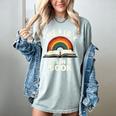 Retro Rainbow Take A Look It's In A Book Reading Women's Comfort Colors T-Shirt Denim