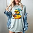 Rubber Duck Reading Book Rubber Duckie Reader Coffee Lover Women's Comfort Colors T-Shirt Denim