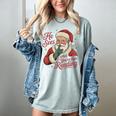 He Sees What You'Ve Been Reading Bookish Christmas Humor Women's Comfort Colors T-Shirt Denim