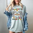 Skeleton Heart Read Reading Book Librarian Halloween Women Women's Comfort Colors T-Shirt Denim