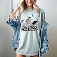 Skeleton Reading Book Floral Dark For Book Lovers Women's Comfort Colors T-Shirt Denim