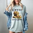Sleeping Cat And Books With Coffee Lover Women's Comfort Colors T-Shirt Denim