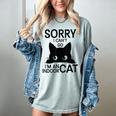 Sorry I Can't Go I'm An Indoor Cat Introvert Cats Women's Comfort Colors T-Shirt Denim