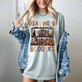 Spooky Halloween Bookshelf Bookcase Read More Books Women's Comfort Colors T-Shirt Denim