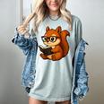 Squirrel Reading Book Lover Women's Comfort Colors T-Shirt Denim