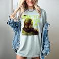 Star Wars The Book Of Boba Fett Neon Boba Fett Lives Poster Women's Comfort Colors T-Shirt Denim