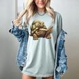 Sulcata Tortoise Reading A Book Women's Comfort Colors T-Shirt Denim