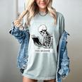 Tarot Card Shirt The Reader Tarot Skeleton Reading Book Women's Comfort Colors T-Shirt Denim