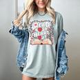 Teach Inspire Grow Everyday Read Your Heart Out Valentine Book-Themed Small Women's Comfort Colors T-Shirt Denim