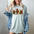 Teacher Fall Thanksgiving Turkey Reading Books Lovers Women's Comfort Colors T-Shirt Denim