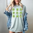 Teacher Reading Shamrock St Patrick’s Day Book Lover Kids Women's Comfort Colors T-Shirt Denim