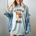 Teacher Snail With Glasses On Books Cute Pre-K Kindergarten Women's Comfort Colors T-Shirt Denim Teacher Snail With Glasses On Books Cute Pre-K Kindergarten Women's Comfort Colors T-Shirt Denim
