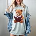 Teddy Bear Reading a Book Women's Comfort Colors T-Shirt Denim