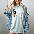 That's What I Do I Pet Cat I Read Books Tuxedo Cat Bookworm Women's Comfort Colors T-Shirt Denim