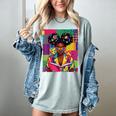 History Month Educated Black Women Girls Reading Book Women's Comfort Colors T-Shirt Denim