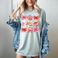 Valentine Cupid Coquette Pink Bow Apple Books Teacher Women's Comfort Colors T-Shirt Denim Valentine Cupid Coquette Pink Bow Apple Books Teacher Women's Comfort Colors T-Shirt Denim