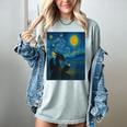 Van Gogh Starry Night Fantasy Reader Dragon Reading Book Women's Comfort Colors T-Shirt Denim Van Gogh Starry Night Fantasy Reader Dragon Reading Book Women's Comfort Colors T-Shirt Denim