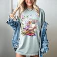 Watercolor Butterfly Fairy Read Book Library Fantasy Novel Women's Comfort Colors T-Shirt Denim