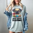 Wild About Reading Book Lover Pug Dog Women's Comfort Colors T-Shirt Denim Wild About Reading Book Lover Pug Dog Women's Comfort Colors T-Shirt Denim