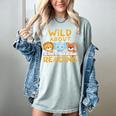 Wild About Reading Cute Animal Book Lover Kids Women's Comfort Colors T-Shirt Denim Wild About Reading Cute Animal Book Lover Kids Women's Comfort Colors T-Shirt Denim