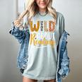 Wild About Reading Lover Bookworm Library Teacher Zoo Animal Women's Comfort Colors T-Shirt Denim